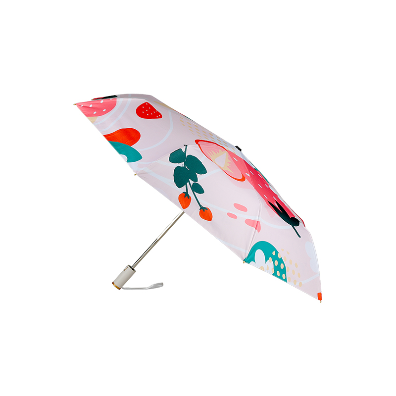 Women's black rubber self-opening and closing sunscreen umbrella